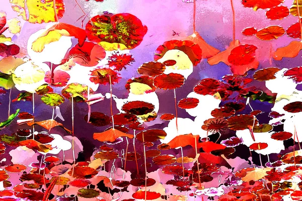 Nilüfer yaprakları, zarif arkaplan deseni