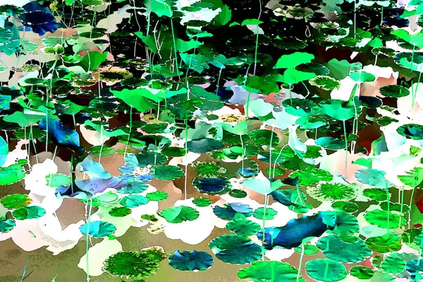 Nilüfer yaprakları, zarif arkaplan deseni