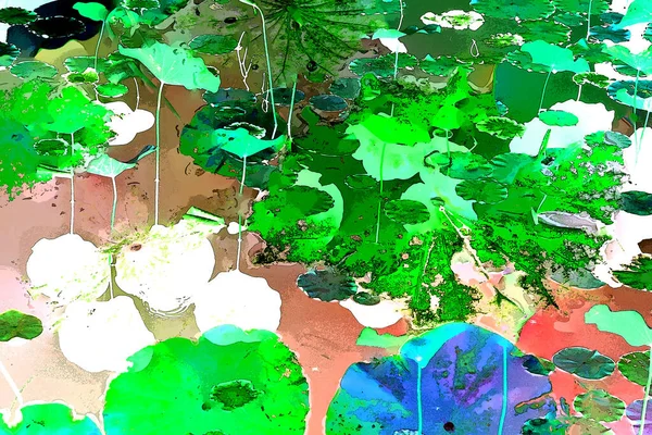 Nilüfer yaprakları, zarif arkaplan deseni