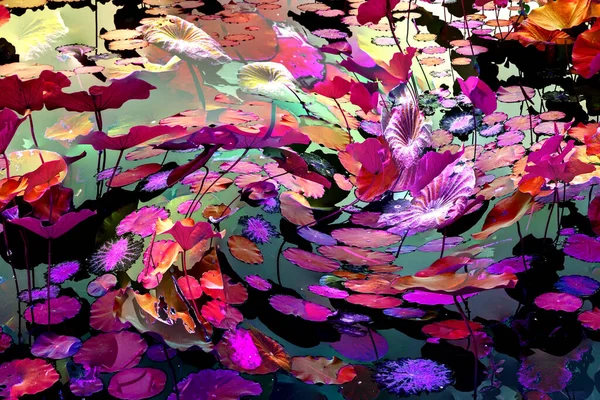 Nilüfer yaprakları, zarif arkaplan deseni