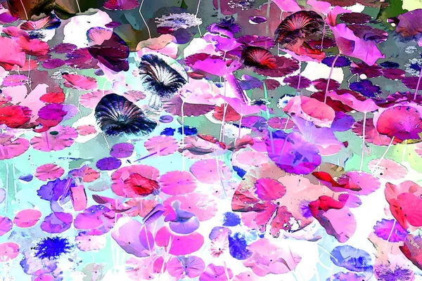 Nilüfer yaprakları, zarif arkaplan deseni