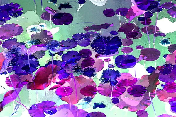 Nilüfer yaprakları, zarif arkaplan deseni