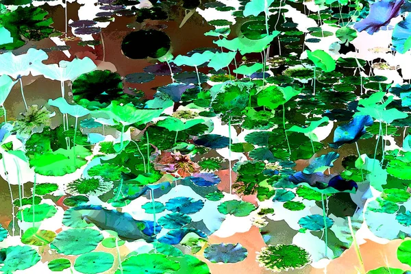 Nilüfer yaprakları, zarif arkaplan deseni