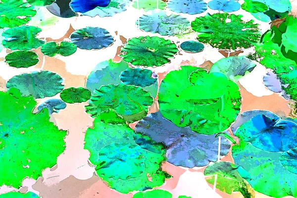 Nilüfer yaprakları, zarif arkaplan deseni