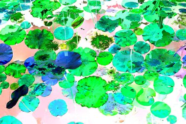 Nilüfer yaprakları, zarif arkaplan deseni