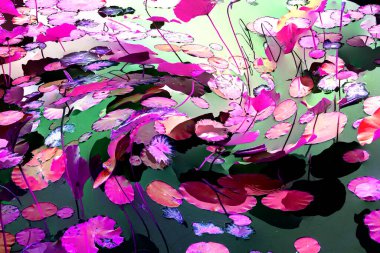 Nilüfer yaprakları, zarif arkaplan deseni