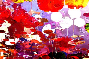 Nilüfer yaprakları, zarif arkaplan deseni