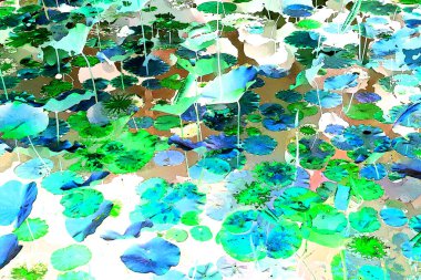 Nilüfer yaprakları, zarif arkaplan deseni