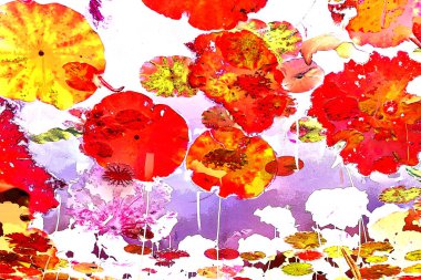 Nilüfer yaprakları, zarif arkaplan deseni