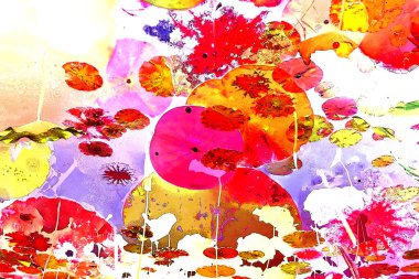 Nilüfer yaprakları, zarif arkaplan deseni