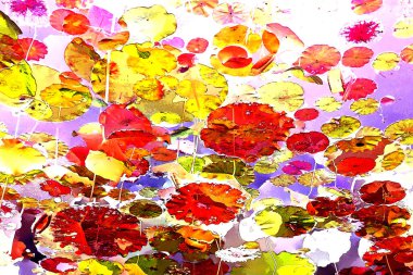 Nilüfer yaprakları, zarif arkaplan deseni