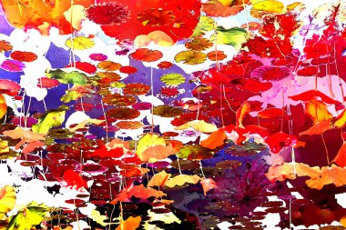 Nilüfer yaprakları, zarif arkaplan deseni