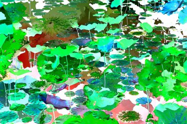 Nilüfer yaprakları, zarif arkaplan deseni