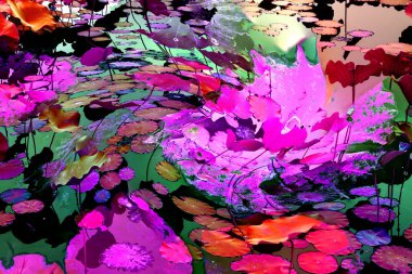 Nilüfer yaprakları, zarif arkaplan deseni