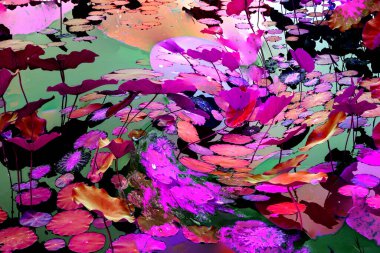 Nilüfer yaprakları, zarif arkaplan deseni