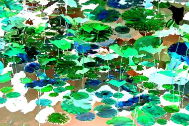 Nilüfer yaprakları, zarif arkaplan deseni