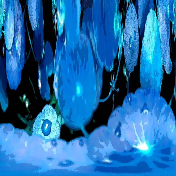 Nergisler. Yeşil bitkiler. Parlak doğal bir geçmişi, su bitkileri. Arkaplan veya duvar kağıdı için.