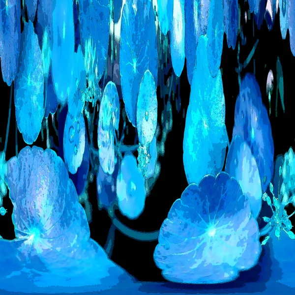 Nergisler. Yeşil bitkiler. Parlak doğal bir geçmişi, su bitkileri. Arkaplan veya duvar kağıdı için.