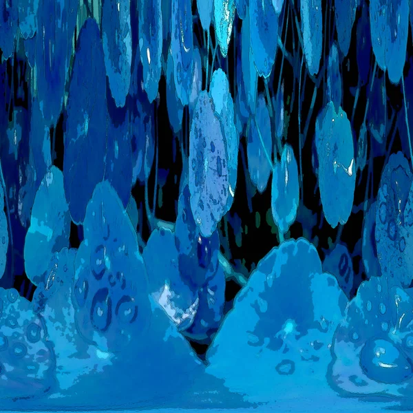 Nergisler. Yeşil bitkiler. Parlak doğal bir geçmişi, su bitkileri. Arkaplan veya duvar kağıdı için.