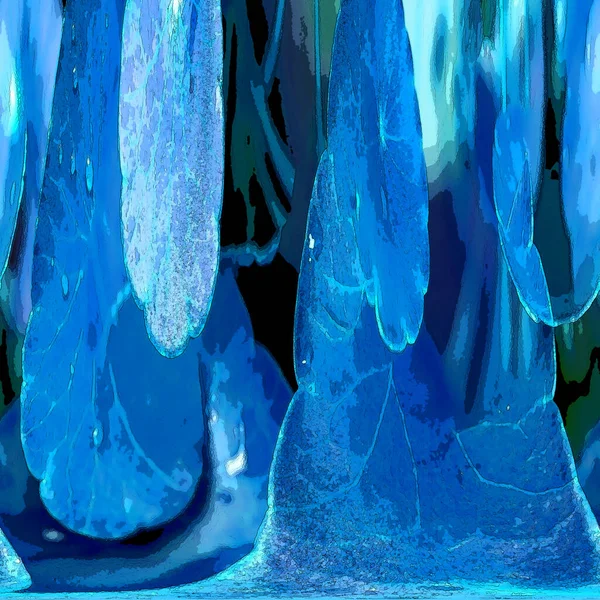 Nergisler. Yeşil bitkiler. Parlak doğal bir geçmişi, su bitkileri. Arkaplan veya duvar kağıdı için.