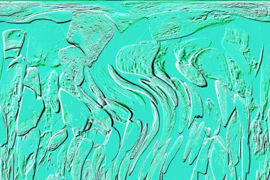 Seramik duvarın ve yerdeki fayansların dokusu. İç dekorasyon. 3 boyutlu grafikler için kusursuz doku haritası. Duvar kağıdı, tekstil, web sayfası arkaplanı.