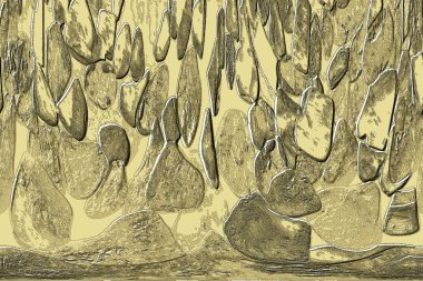 Seramik duvarın ve yerdeki fayansların dokusu. İç dekorasyon. 3 boyutlu grafikler için kusursuz doku haritası. Duvar kağıdı, tekstil, web sayfası arkaplanı.