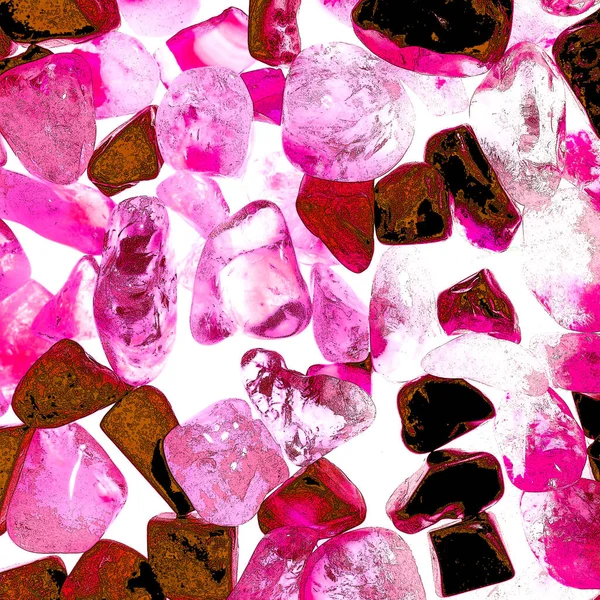 Pink Green Blue Purple Brown Natural Quartz Ice Cube Style — Stock Photo, Image