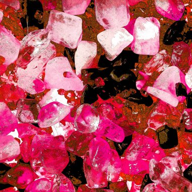 Pembe. Yeşil. Mavi. Mor. Kahverengi. Doğal Kuvars. Buz küpü biçimi arkaplanı