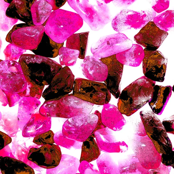 Pembe. Yeşil. Mavi. Mor. Kahverengi. Doğal Kuvars. Buz küpü biçimi arkaplanı