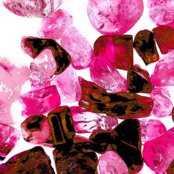 Pembe. Yeşil. Mavi. Mor. Kahverengi. Doğal Kuvars. Buz küpü biçimi arkaplanı