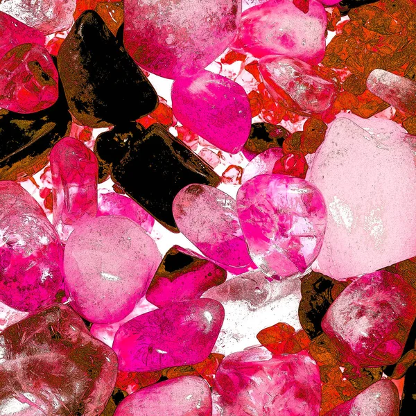 Pembe. Yeşil. Mavi. Mor. Kahverengi. Doğal Kuvars. Buz küpü biçimi arkaplanı