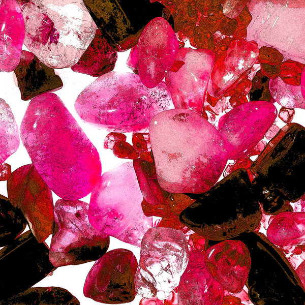 Pink. Green. Blue. Purple. Brown. Natural Quartz. Ice cube style background