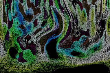 Dalgalı çizgiler. Soyut çizgiler. Doku arka planı. düzensiz desen. Şık modern. Pop sanat. Nokta etkisi. Ritmik gürültü parçacıkları. Paket için desen. Renkli vuruşlu duvar kağıdı.