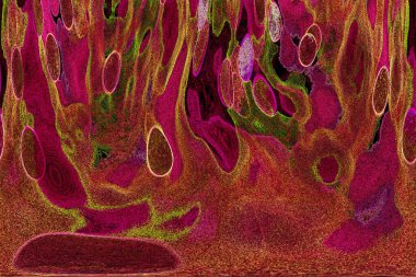 Dalgalı çizgiler. Soyut çizgiler. Doku arka planı. düzensiz desen. Şık modern. Pop sanat. Nokta etkisi. Ritmik gürültü parçacıkları. Paket için desen. Renkli vuruşlu duvar kağıdı.