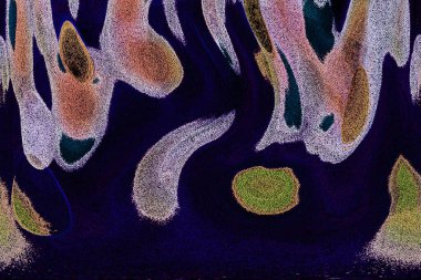 Dalgalı çizgiler. Soyut çizgiler. Doku arka planı. düzensiz desen. Şık modern. Pop sanat. Nokta etkisi. Ritmik gürültü parçacıkları. Paket için desen. Renkli vuruşlu duvar kağıdı.