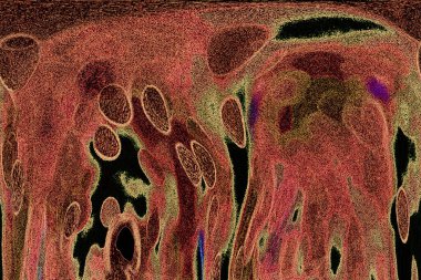 Dalgalı çizgiler. Soyut çizgiler. Doku arka planı. düzensiz desen. Şık modern. Pop sanat. Nokta etkisi. Ritmik gürültü parçacıkları. Paket için desen. Renkli vuruşlu duvar kağıdı.