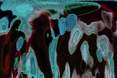 Dalgalı çizgiler. Soyut çizgiler. Doku arka planı. düzensiz desen. Şık modern. Pop sanat. Nokta etkisi. Ritmik gürültü parçacıkları. Paket için desen. Renkli vuruşlu duvar kağıdı.