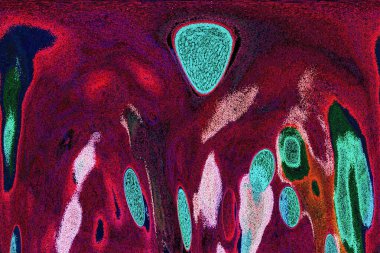 Dalgalı çizgiler. Soyut çizgiler. Doku arka planı. düzensiz desen. Şık modern. Pop sanat. Nokta etkisi. Ritmik gürültü parçacıkları. Paket için desen. Renkli vuruşlu duvar kağıdı.