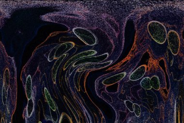 Dalgalı çizgiler. Soyut çizgiler. Doku arka planı. düzensiz desen. Şık modern. Pop sanat. Nokta etkisi. Ritmik gürültü parçacıkları. Paket için desen. Renkli vuruşlu duvar kağıdı.