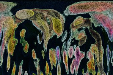 Dalgalı çizgiler. Soyut çizgiler. Doku arka planı. düzensiz desen. Şık modern. Pop sanat. Nokta etkisi. Ritmik gürültü parçacıkları. Paket için desen. Renkli vuruşlu duvar kağıdı.