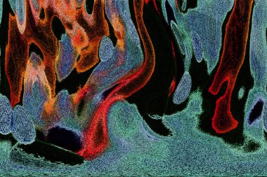 Dalgalı çizgiler. Soyut çizgiler. Doku arka planı. düzensiz desen. Şık modern. Pop sanat. Nokta etkisi. Ritmik gürültü parçacıkları. Paket için desen. Renkli vuruşlu duvar kağıdı.