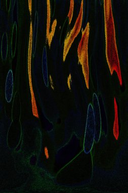 Dalgalı çizgiler. Soyut çizgiler. Doku arka planı. düzensiz desen. Şık modern. Pop sanat. Nokta etkisi. Ritmik gürültü parçacıkları. Paket için desen. Renkli vuruşlu duvar kağıdı.