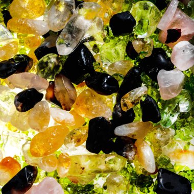 Pink. Green. Blue. Purple. Brown. Natural Quartz. Ice cube style background
