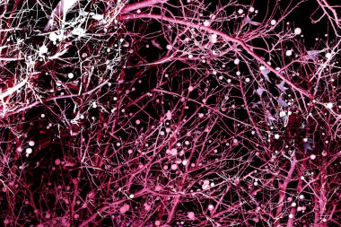 Yaprakları ve çiçek çizgileri olan zarif, pürüzsüz bir desen. Çiçek deseni. Soyut arkaplan.