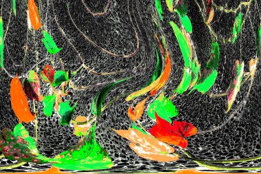 Yaprakları ve çiçek çizgileri olan zarif, pürüzsüz bir desen. Çiçek deseni. Soyut arkaplan.