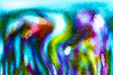 Boyalı cam tarzı, soyut desen, renk, mavi. Mor. Mor. Turuncu. Kırmızı. Sarı. Kahverengi.