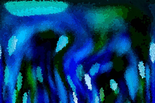 Illustratie Glas Lood Stijl Abstract Patroon Kleur Blue Green Purple — Stockfoto