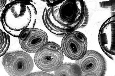 Operasyon sanatı, Moire dalgaları ve renk karışımı ile soyut doku. Geometrik renkli çizgilerle hipnoz arkaplanı rahatlatılıyor.