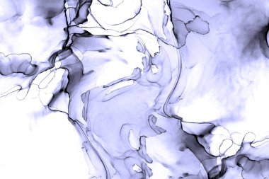 Alkol mürekkebi teknikli doğal akışkan resim. Yumuşak rüya renkleri şeffaf dalgalı çizgiler oluşturur.