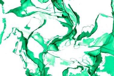 Alkol mürekkebi teknikli doğal akışkan resim. Yumuşak rüya renkleri şeffaf dalgalı çizgiler oluşturur.